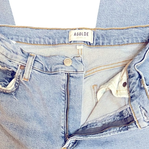 AGOLDE Kye Mid Rise Straight Leg Distressed Hem Medium
Blue Denim Jean Size 29 - Picture 8 of 11